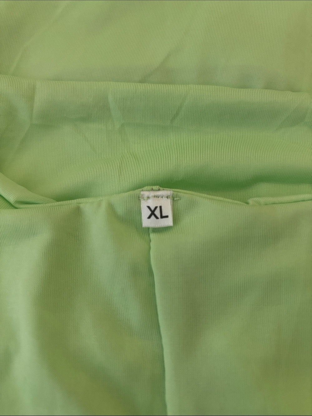 Neon Green Ruched Bodycon Midi Dress Sleeveless Tank Square Neck - Picture 6 of 7